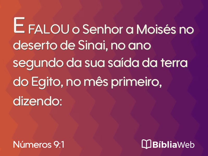 Números 9:1 em imagem para compartilhar