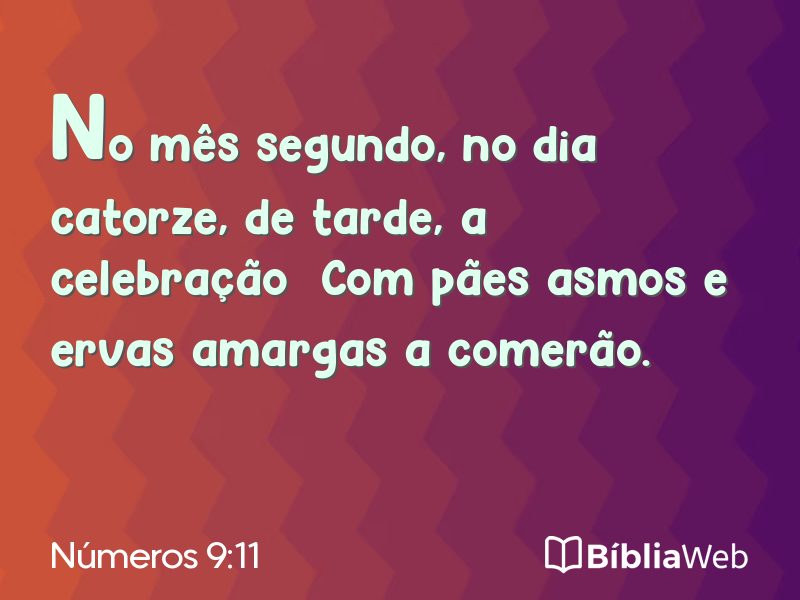 Números 9:11 em imagem para compartilhar