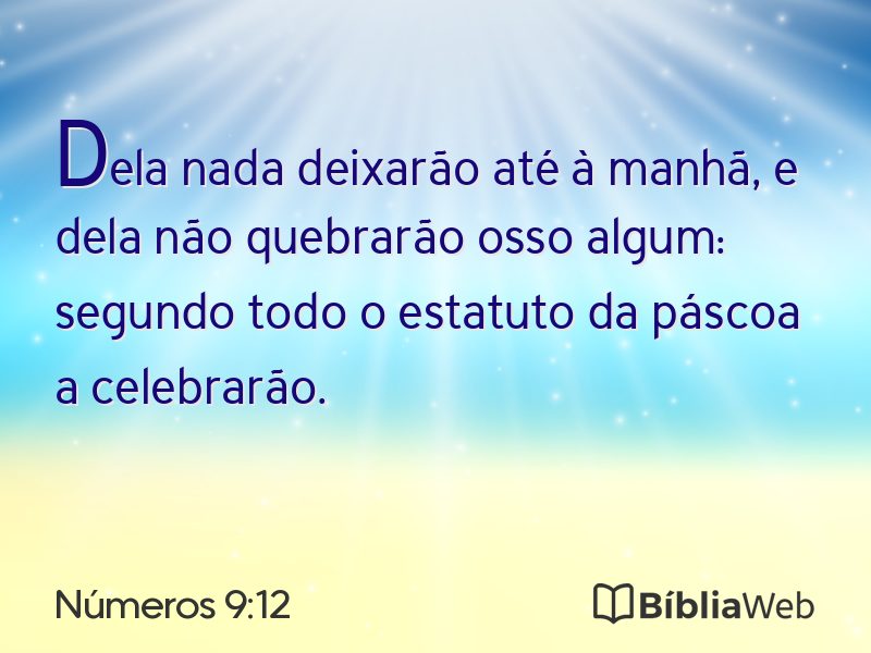 Números 9:12 em imagem para compartilhar