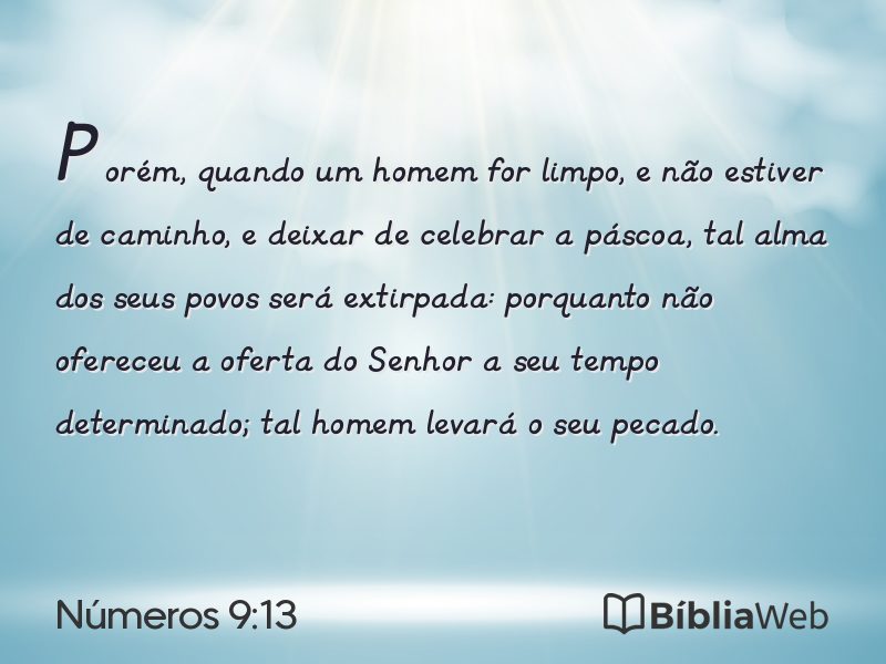 Números 9:13 em imagem para compartilhar