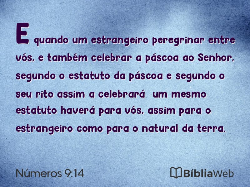 Números 9:14 em imagem para compartilhar