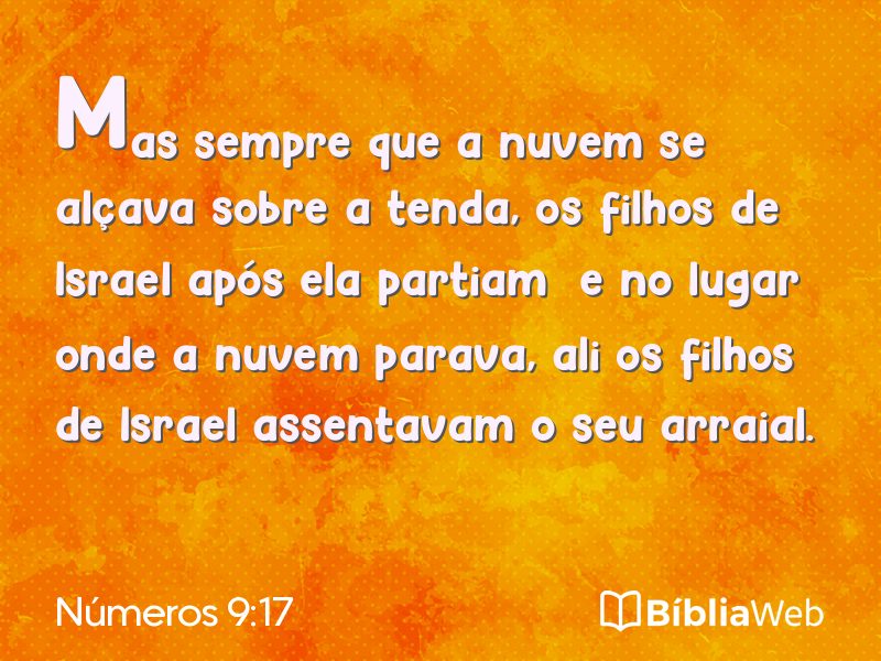 Números 9:17 em imagem para compartilhar
