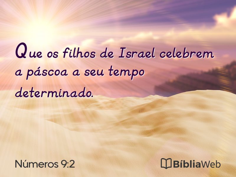 Números 9:2 em imagem para compartilhar
