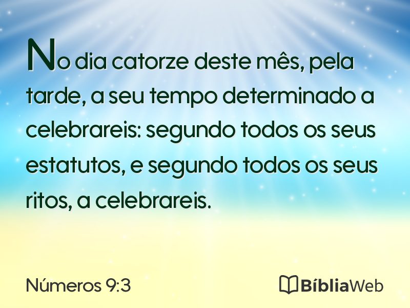 Números 9:3 em imagem para compartilhar