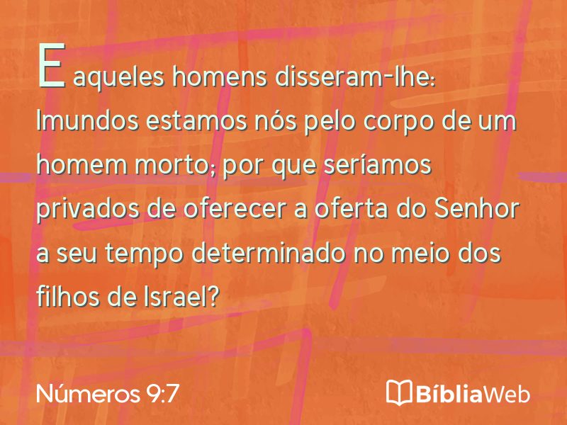 Números 9:7 em imagem para compartilhar