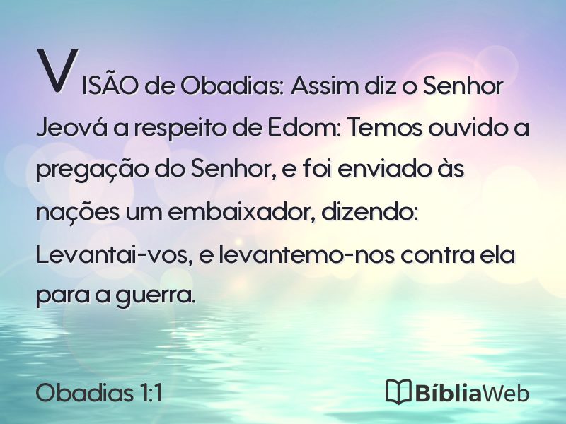 Obadias 1:1 em imagem para compartilhar