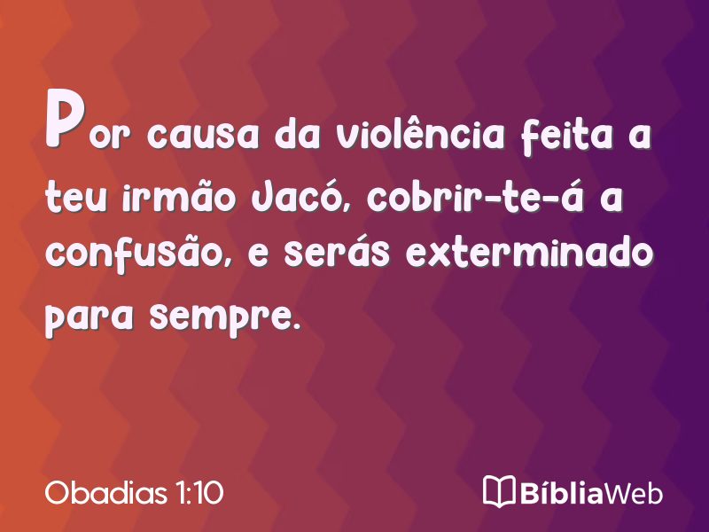 Obadias 1:10 em imagem para compartilhar