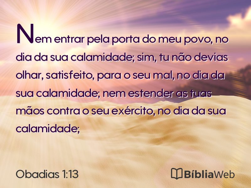 Obadias 1:13 em imagem para compartilhar