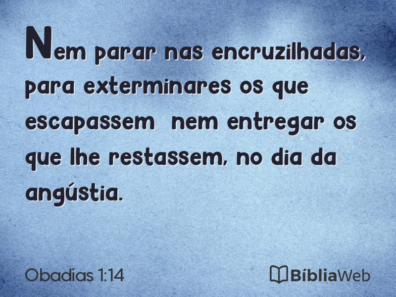 Obadias 1:14 em imagem para compartilhar