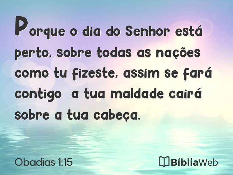 Obadias 1:15 em imagem para compartilhar