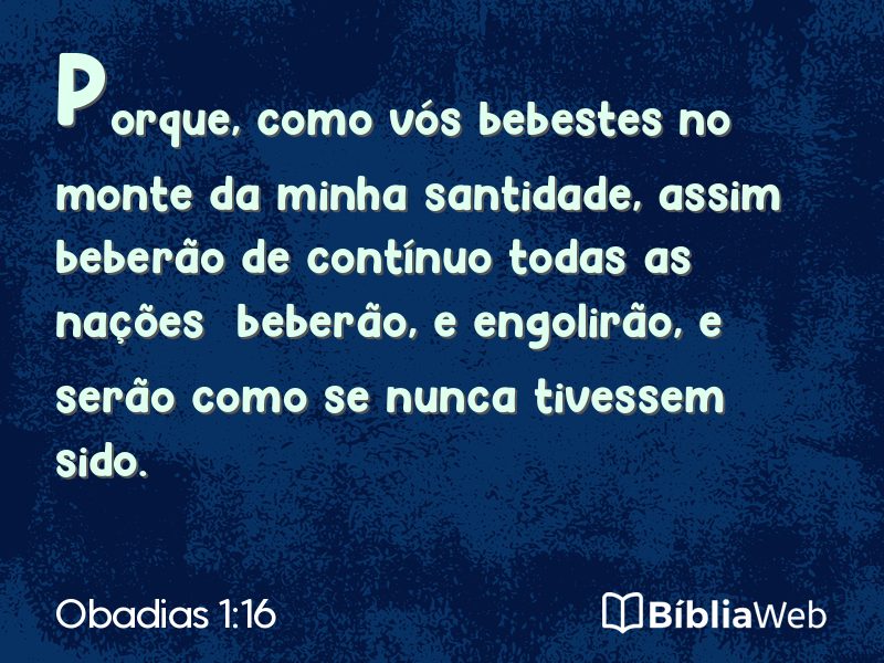 Obadias 1:16 em imagem para compartilhar