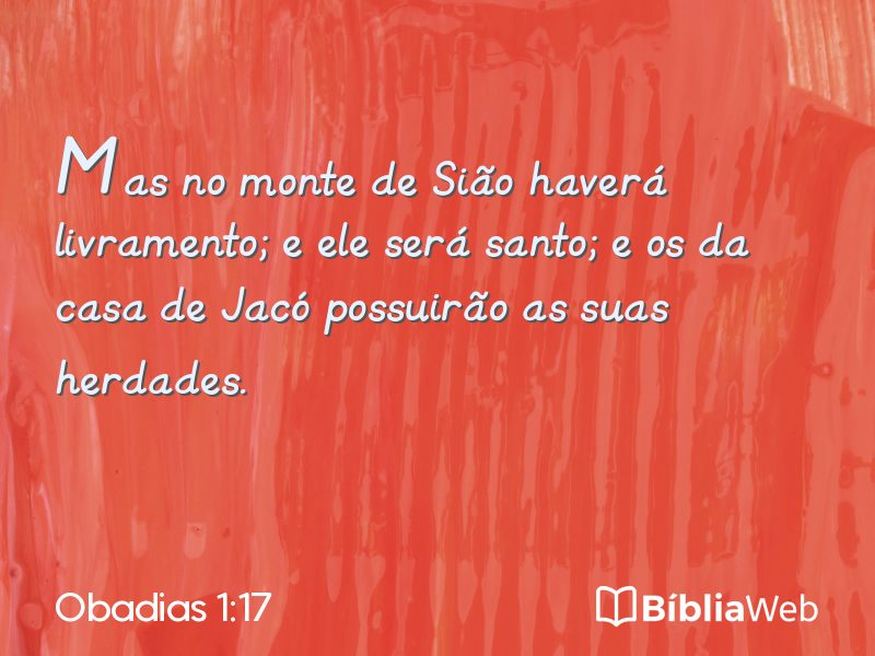 Obadias 1:17 em imagem para compartilhar