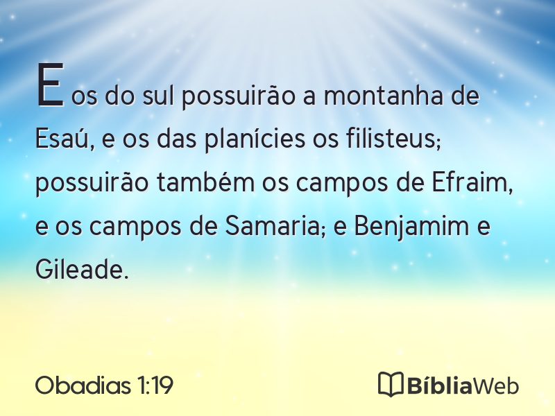Obadias 1:19 em imagem para compartilhar