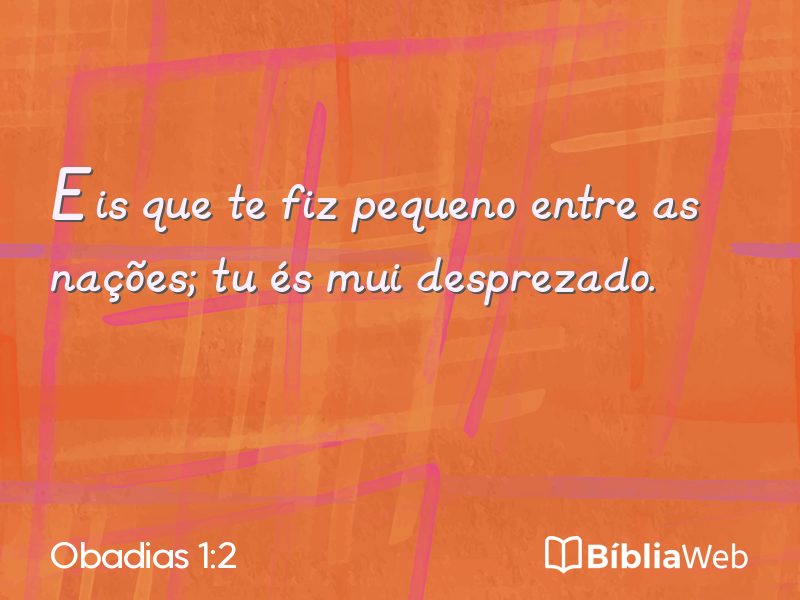 Obadias 1:2 em imagem para compartilhar