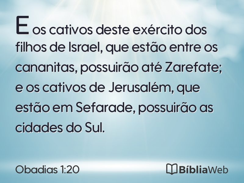 Obadias 1:20 em imagem para compartilhar