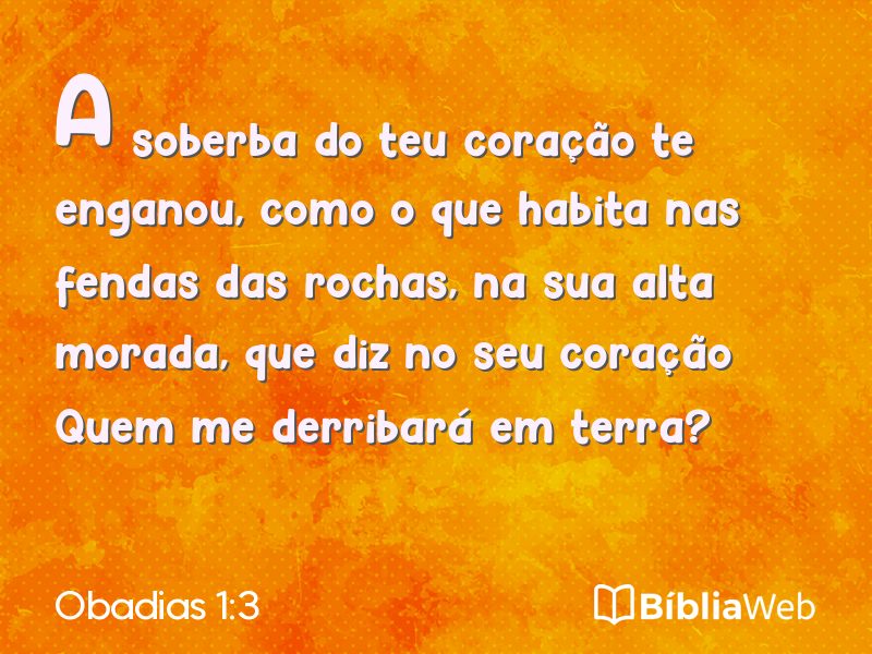 Obadias 1:3 em imagem para compartilhar