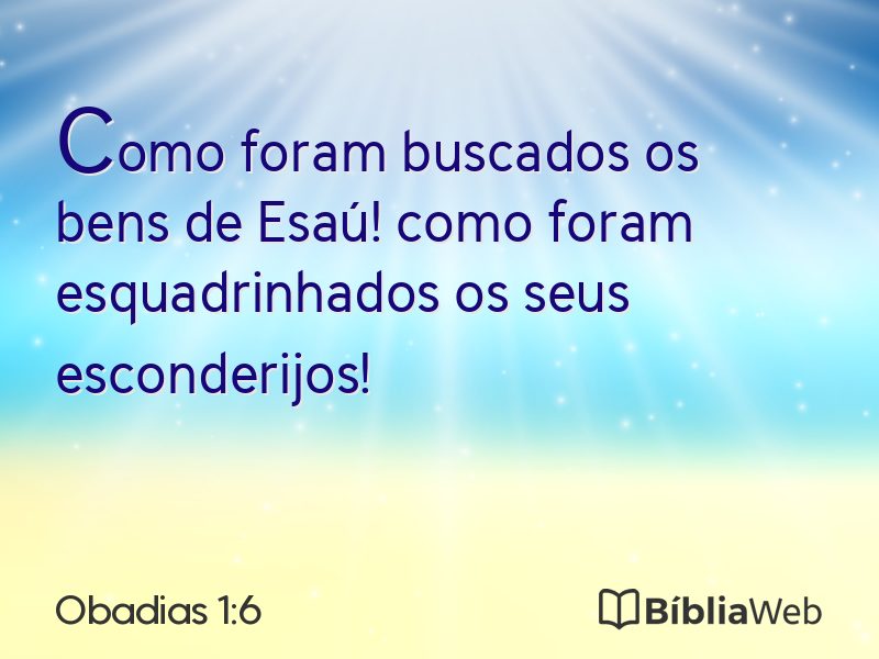 Obadias 1:6 em imagem para compartilhar