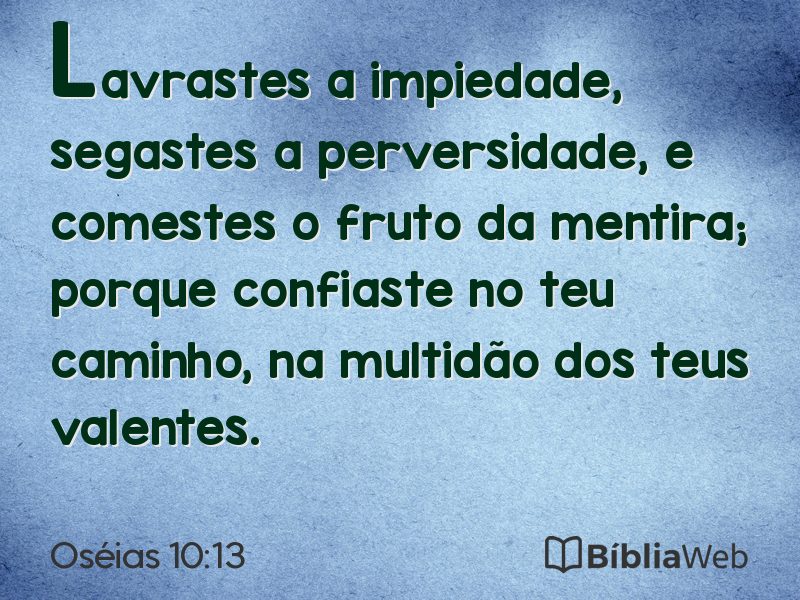 Oséias 10:13 em imagem para compartilhar