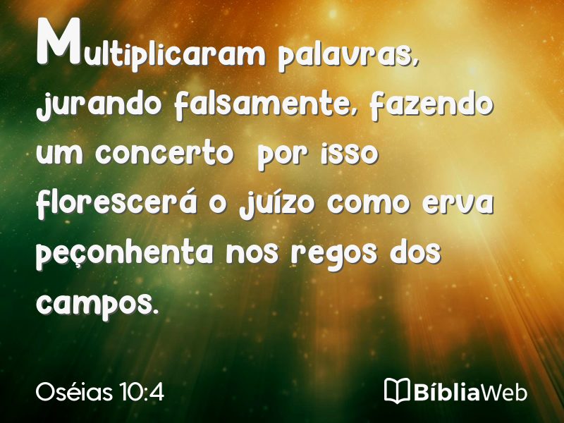 Oséias 10:4 em imagem para compartilhar