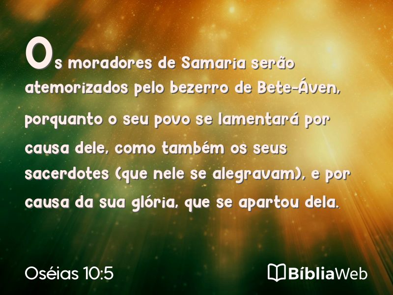Oséias 10:5 em imagem para compartilhar