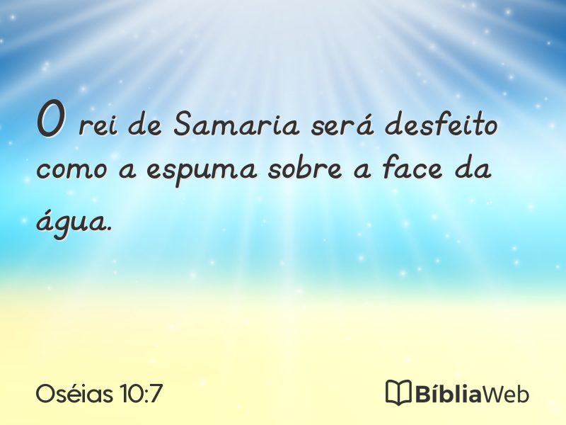 Oséias 10:7 em imagem para compartilhar