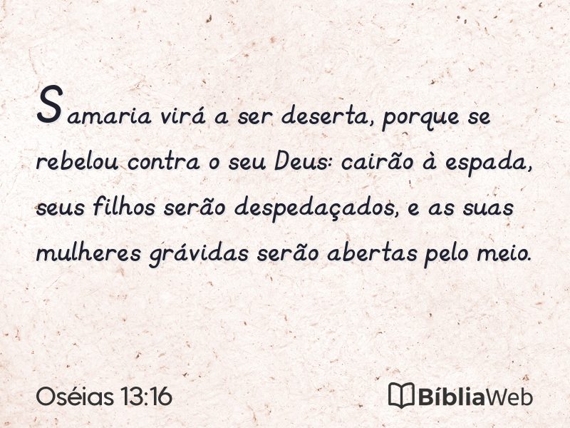 Oséias 13:16 em imagem para compartilhar