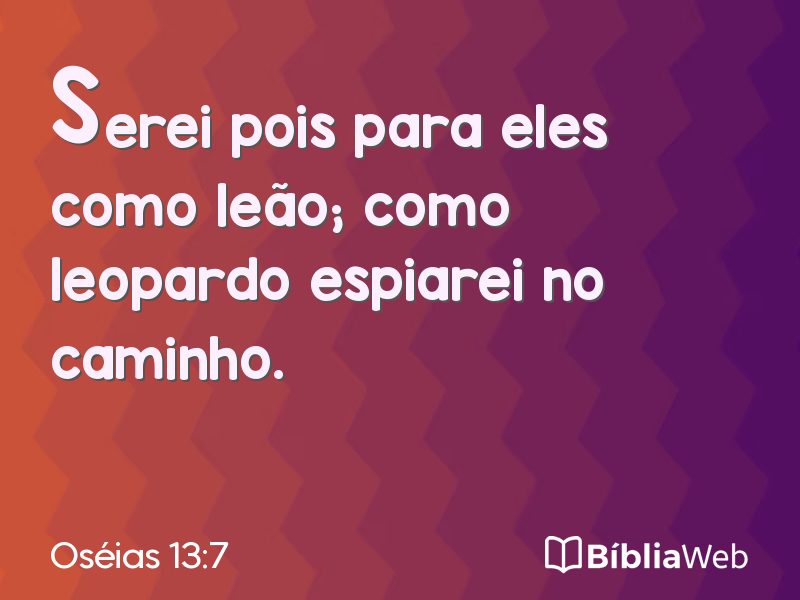 Oséias 13:7 em imagem para compartilhar