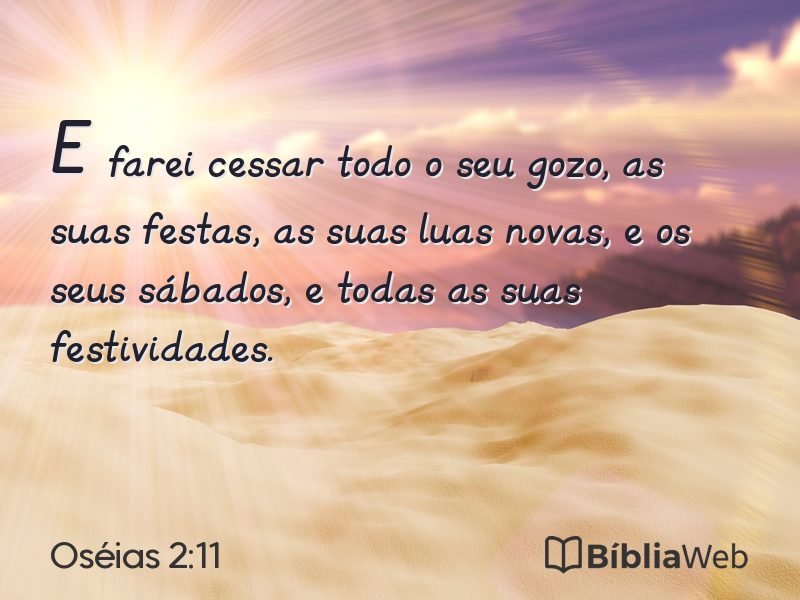 Oséias 2:11 em imagem para compartilhar