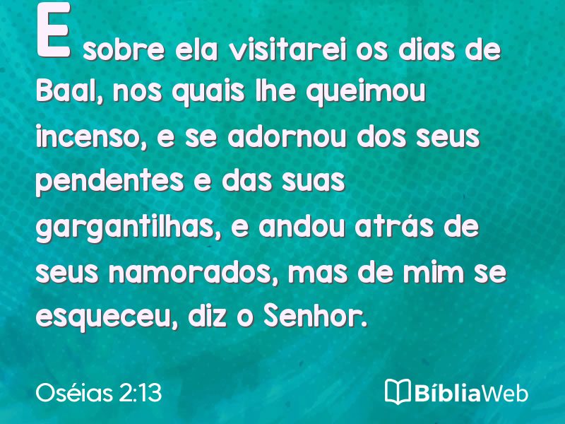 Oséias 2:13 em imagem para compartilhar