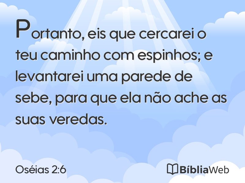 Oséias 2:6 em imagem para compartilhar