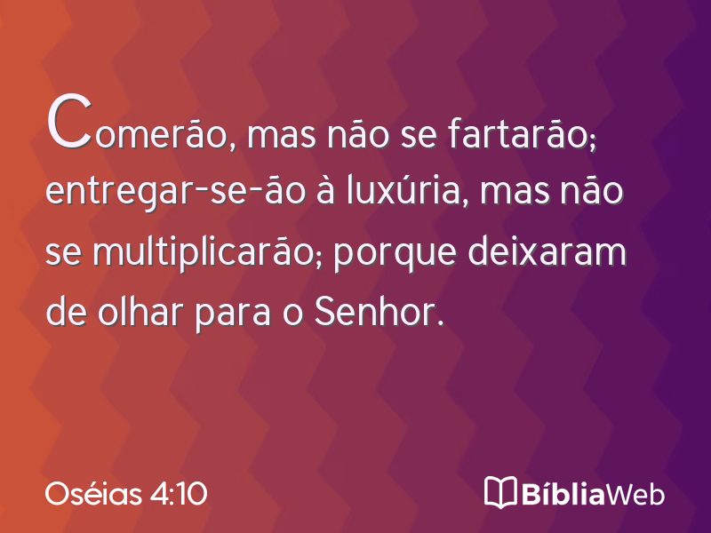 Oséias 4:10 em imagem para compartilhar