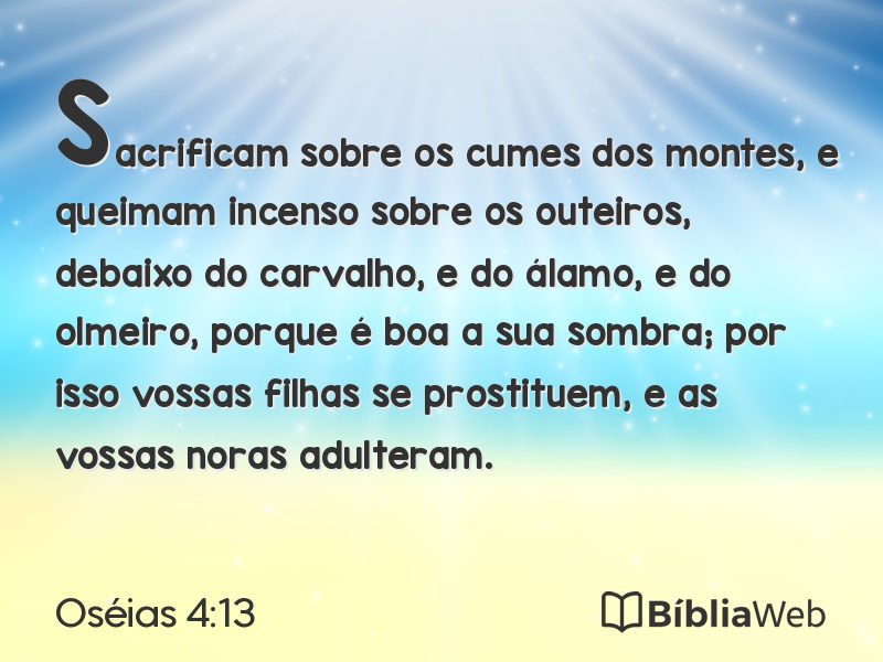 Oséias 4:13 em imagem para compartilhar