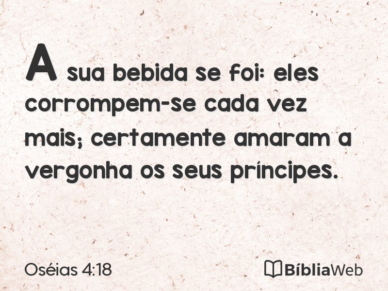 Oséias 4:18 em imagem para compartilhar