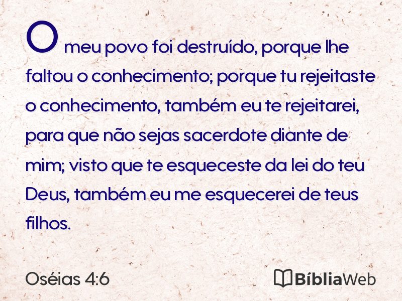 Oséias 4:6 em imagem para compartilhar