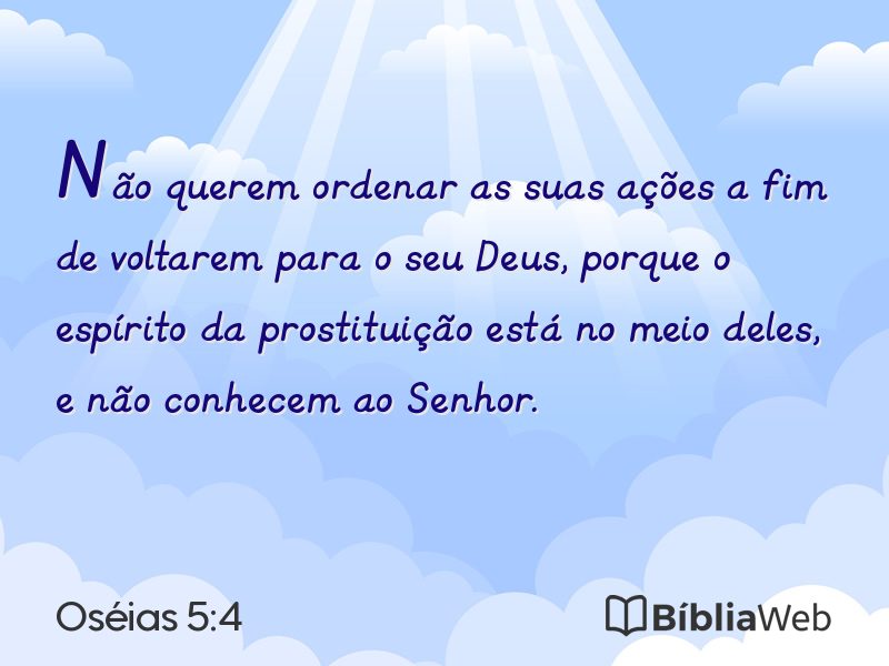 Oséias 5:4 em imagem para compartilhar