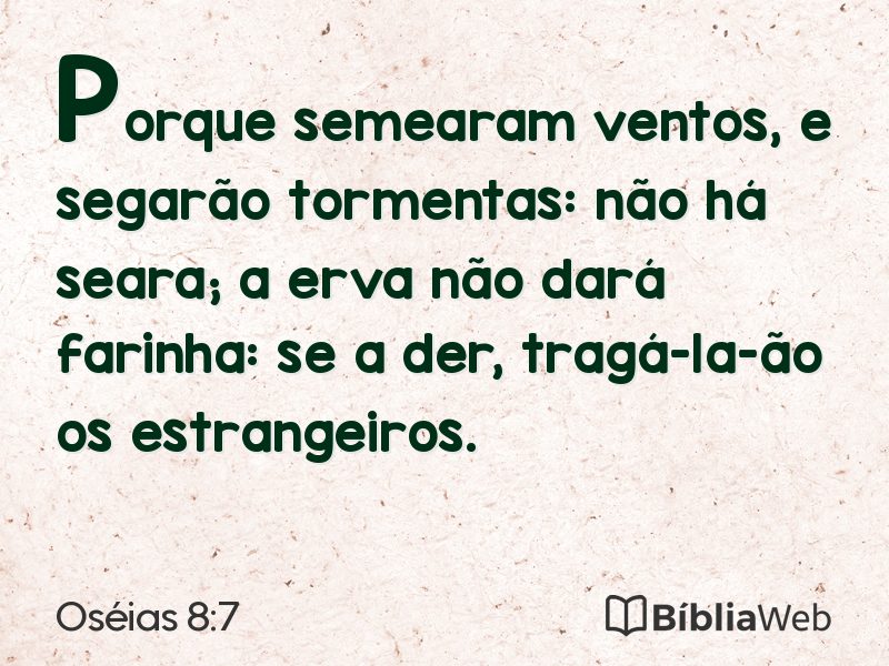 Oséias 8:7 em imagem para compartilhar