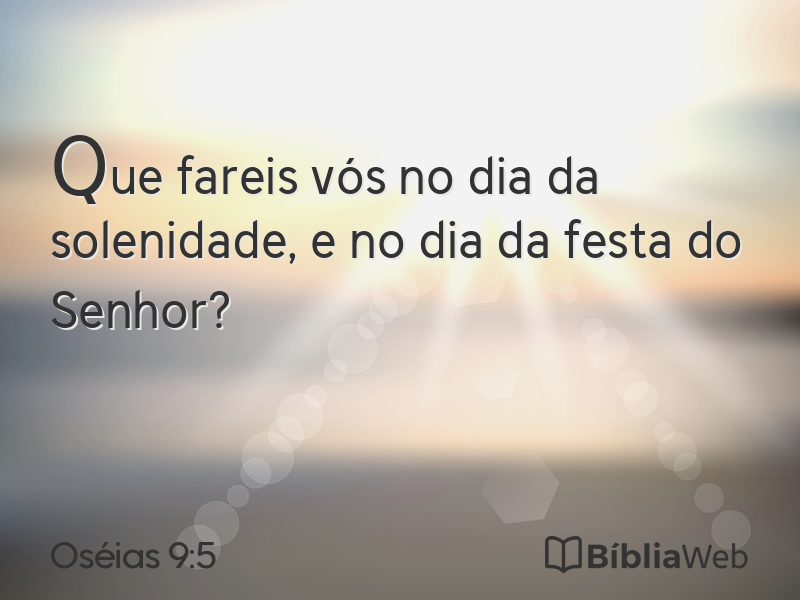 Oséias 9:5 em imagem para compartilhar