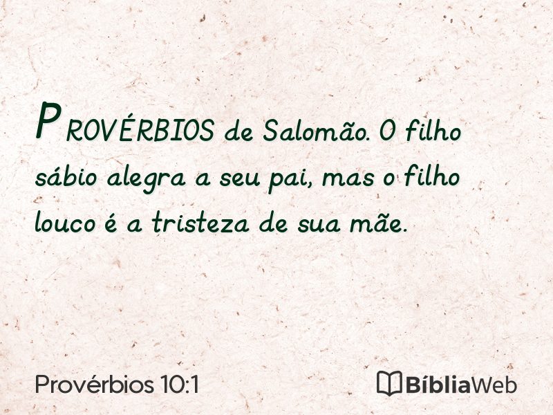 Provérbios 10:1 em imagem para compartilhar
