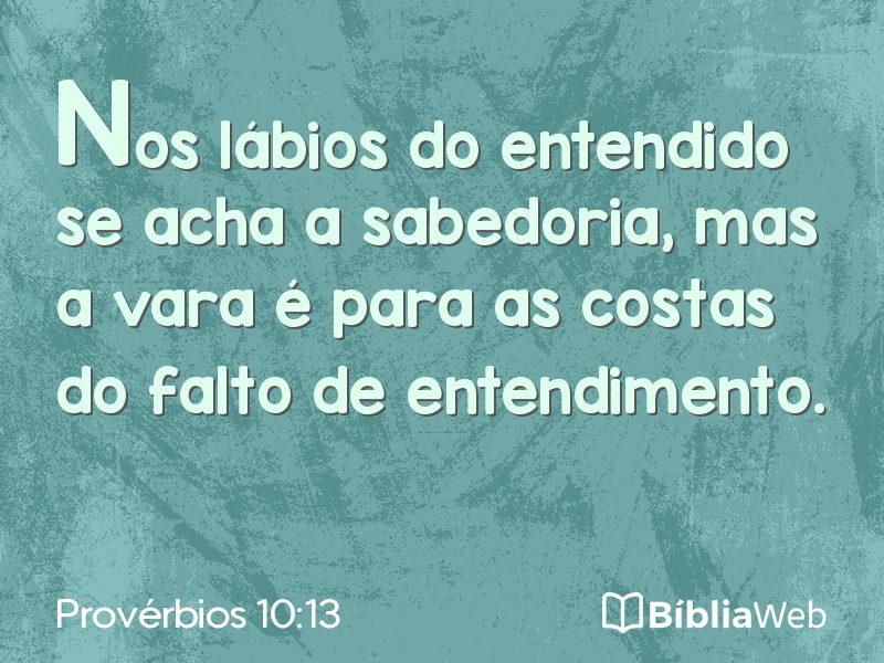 Provérbios 10:13 em imagem para compartilhar