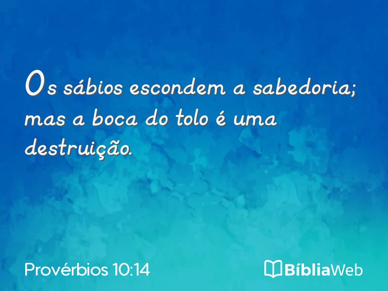 Provérbios 10:14 em imagem para compartilhar