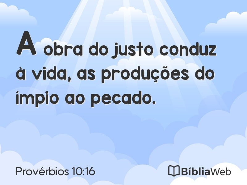 Provérbios 10:16 em imagem para compartilhar