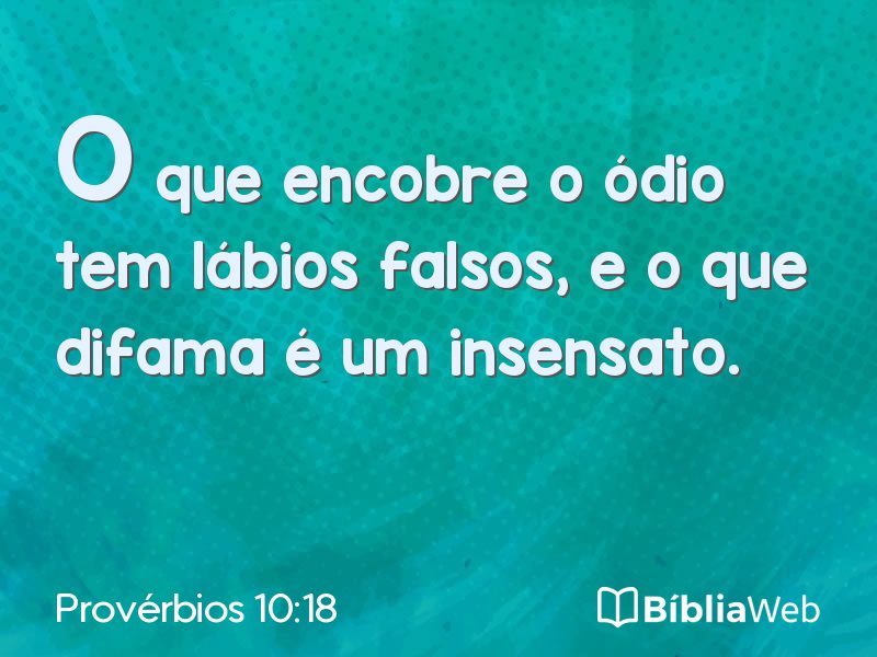 Provérbios 10:18 em imagem para compartilhar