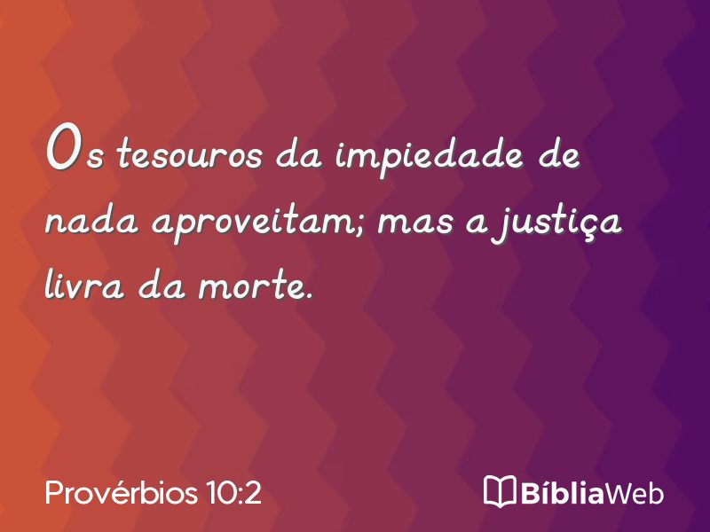 Provérbios 10:2 em imagem para compartilhar