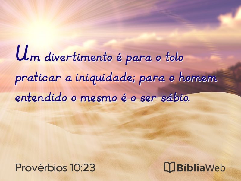Provérbios 10:23 em imagem para compartilhar