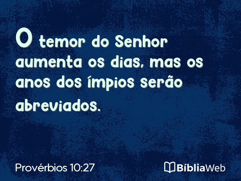 Provérbios 10:27 em imagem para compartilhar