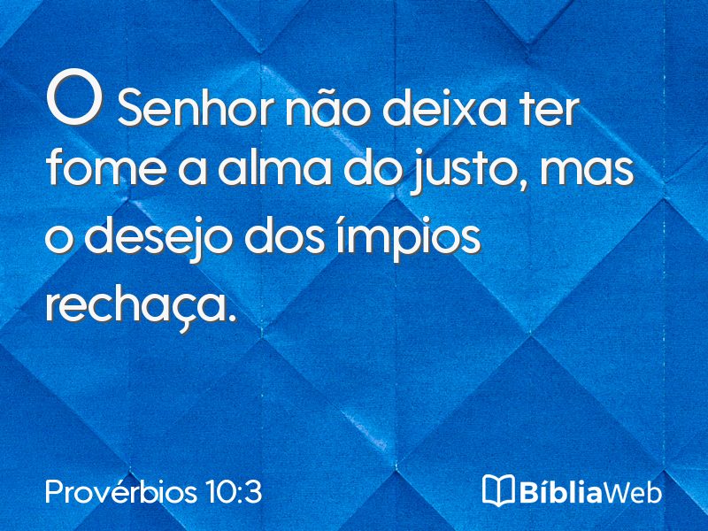 Provérbios 10:3 em imagem para compartilhar