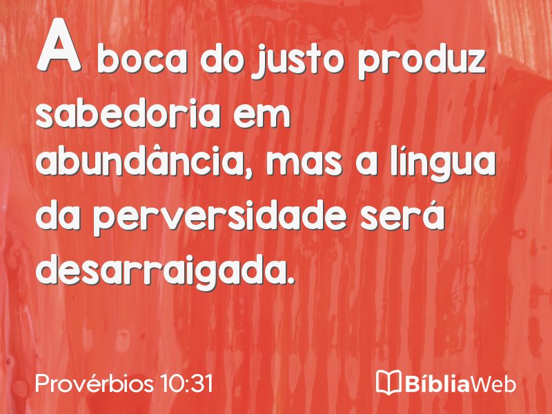 Provérbios 10:31 em imagem para compartilhar