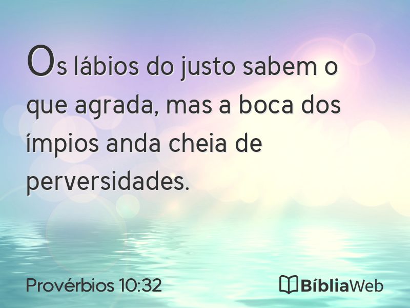 Provérbios 10:32 em imagem para compartilhar