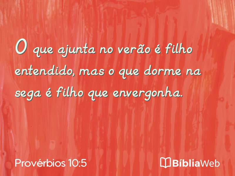 Provérbios 10:5 em imagem para compartilhar