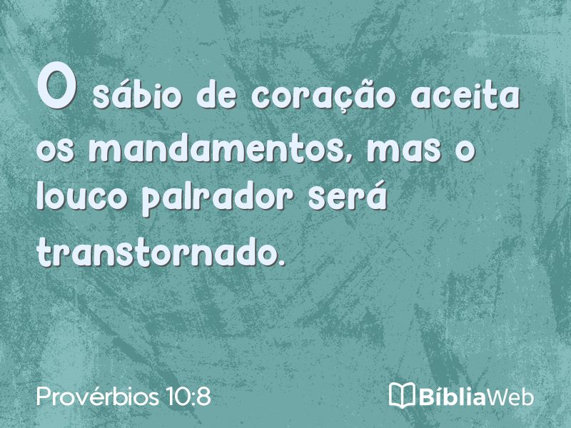 Provérbios 10:8 em imagem para compartilhar